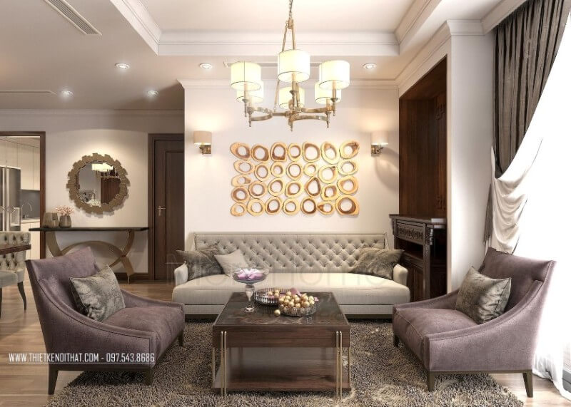 Sofa chung cư tân cổ điển